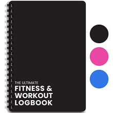 Ultimate Gym Workout Log Book 100 Page XL A5 Exercise Fitness and Training Planner Gym Journal Set Goals Track Progress for Men and Women Black