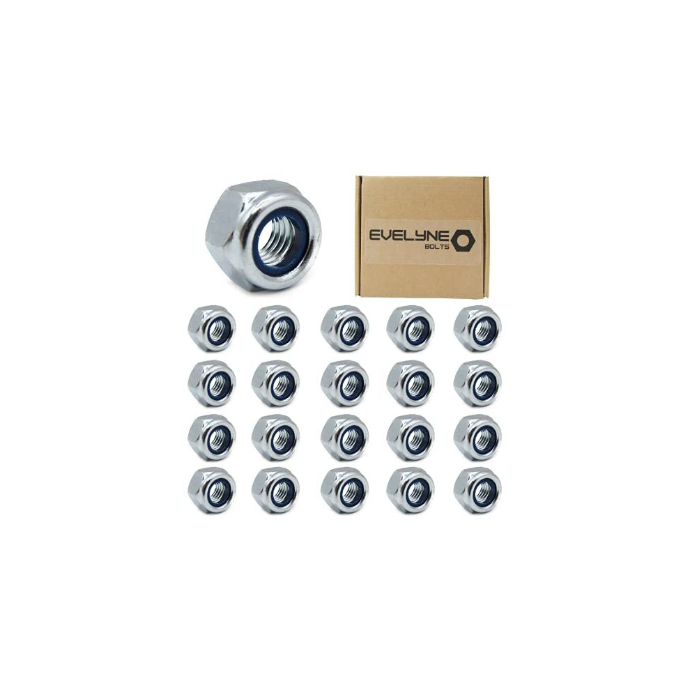 M10 Nyloc Steel Nuts 10Mm Self Locking Nuts With Nylon Inserts 20 Pack Evelyne 5060743570937