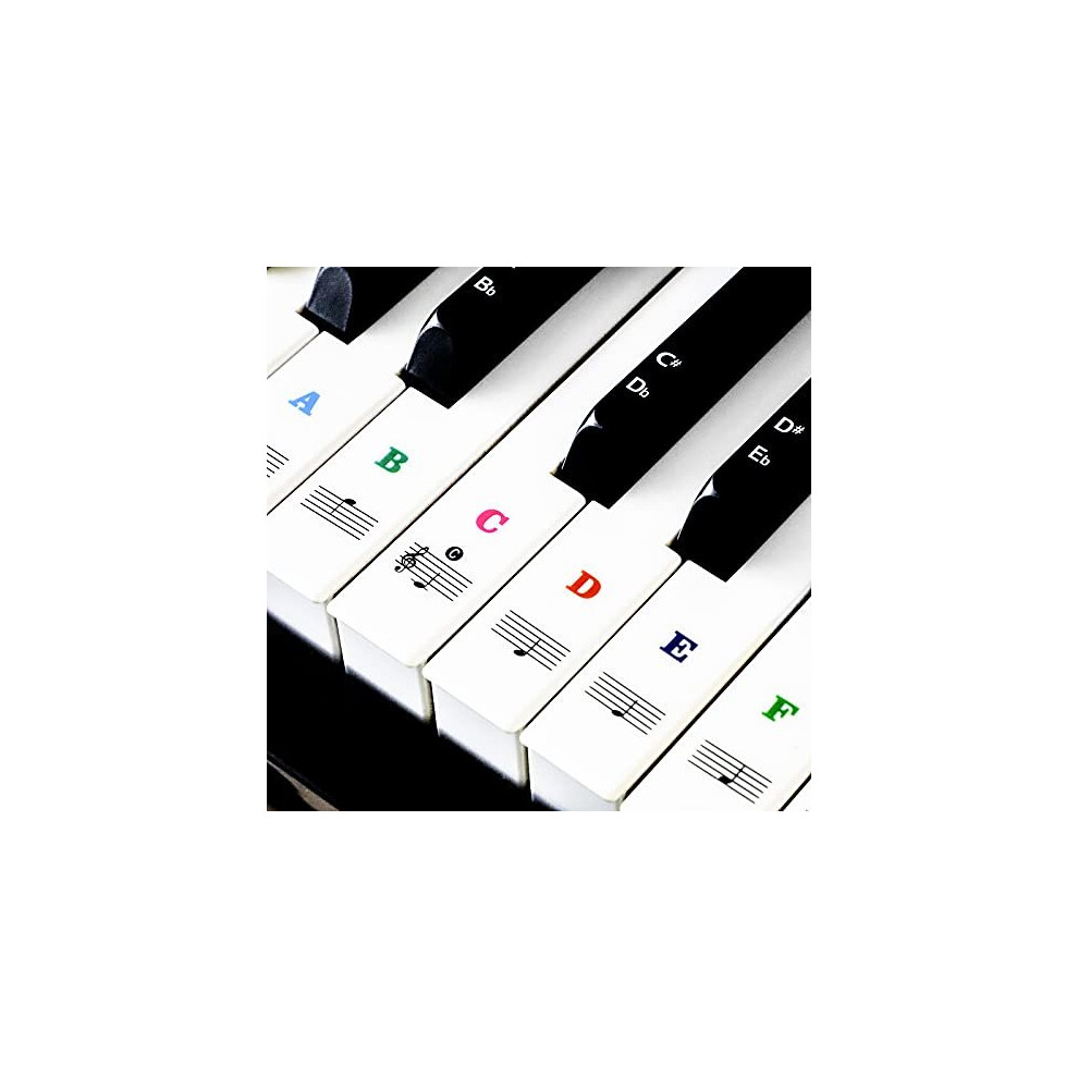 Piano Key Stickers for 3749546188 Keys Music Keyboard Stickers Black White Keys Note Sticker Electronic Keyboards Sticker Transparent Removable