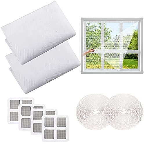 Fly Screens for Windows 2PCS Universal Window Net 152m Adjustable Window Screen Invisible Mosquito Net for Windows Window Netting for Insects Bug Fly