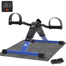 Pedal Exerciser Bike Portable Home Fitness Mini Exercise Bike Arm Leg Folding Exerciser Fitness Cycling with LCD Monitor and Adjustable Resistance