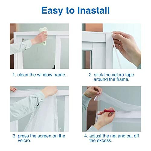 Fly Screens for Windows 2PCS Universal Window Net 152m Adjustable Window Screen Invisible Mosquito Net for Windows Window Netting for Insects Bug Fly 1