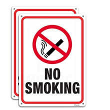 No Smoking Signs 10 x 7 Inches 2 pack Reflective Aluminum Anti UV Protected Metal Sign Waterproof and Durable Ink Easy to Install Indoor Outdoor Use