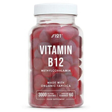 Vitamin B12 Gummies 3000mcg Methylcobalamin High Strength Gummies NonGMO Gluten Free Raspberry Flavour 60 Vegan Gummies 1 Pack