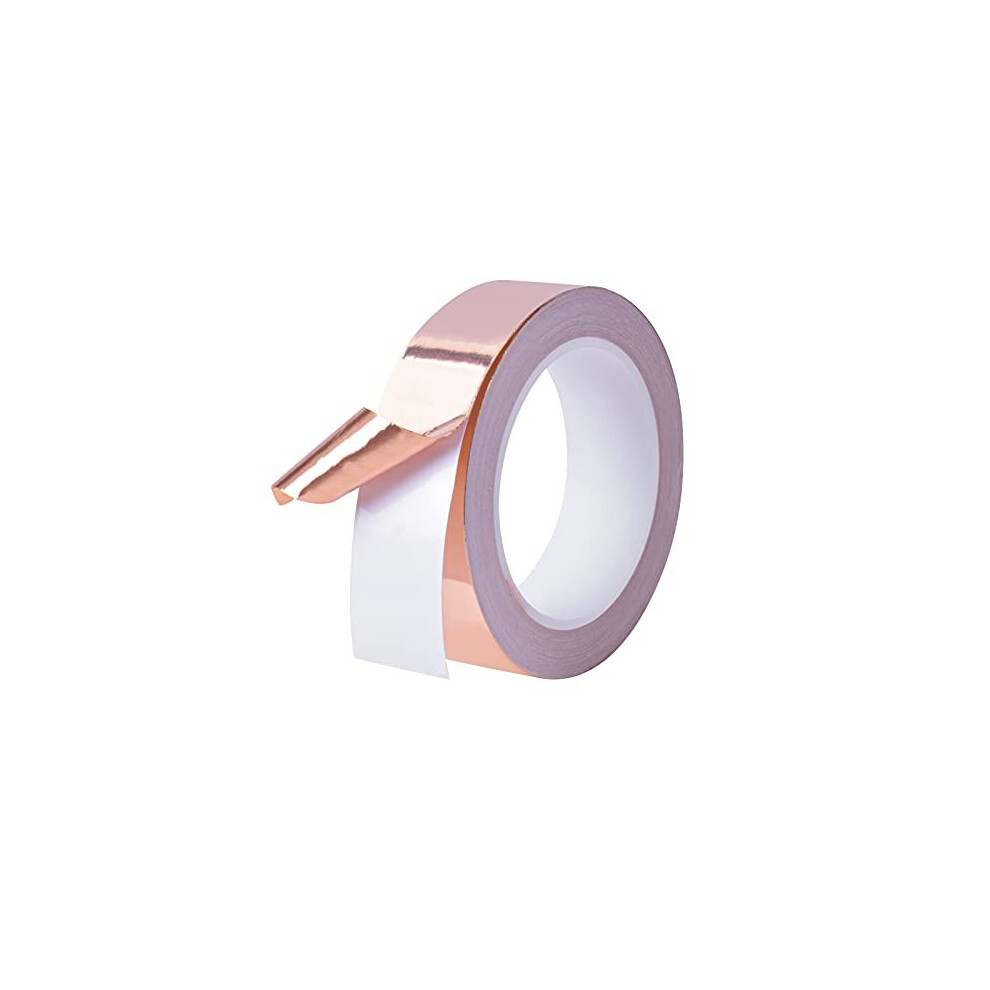 Copper Foil Tape 20m x 30mm Adhesive Copper Tape Slug and Snail Repellent Tape Copper Foil Sheet EMI Shielding Slug Repellent Copper for Slug Snails