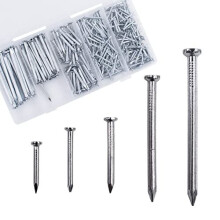 Steel Nail Assortment Kit 280 pcs Galvanized Concrete Wall Nails for Hanging Pictures and Woodworking Suit for Drywall and Pine5 Size Assortment