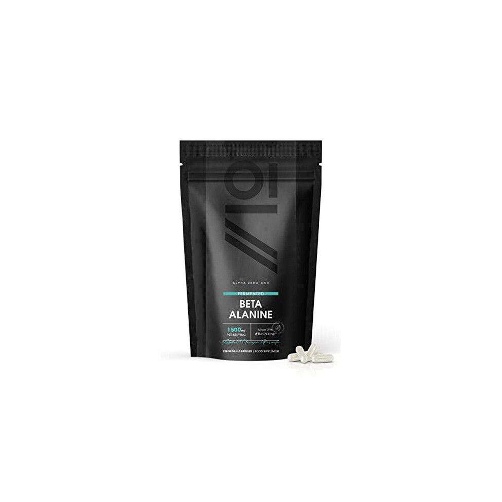 Alpha01 Betaalanine 1500Mg Essential Amino Acid Support Naturally Fermented Beta Alanine Made With Bioperine 120 Vegan Capsules