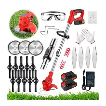 Metal Blade Strimmer Strimmer Cordless Strimmers Electric with Blade Grass Trimmer with 2Lithium Battery Quick Change Spare Blades for Lawn Garden