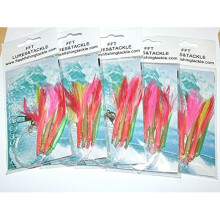 PRO SYCO Feather Rig 4 Hook Size 10 5 PACKS Fishing Cod Bass Mackerel Lures Sea Pollack