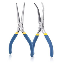 6 Inch Mini Needle Nose Pliers with Comfort Grip Handles 45 Angled and Straight Long Nose Pliers 2 Pliers Set for Handmade Craft Jewelry Making Set