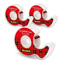 Crystal Clear Tape 1 Roll 19 mm x 25 m Handheld 1 piece dispenser