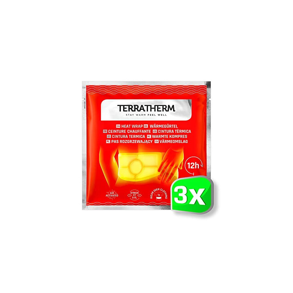 Terratherm Heat Belt 12 Hours Of Soothing Deep Heat Heat Belt For Lower Back Adhesive Heat Patches Warming Belt Airactivated 3 Pieces