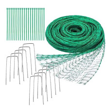Green Garden Netting 4M X 10M Anti Bird Protection Net Reusable Pond Anti Bird Net Grass Seed Pea Netting with 20 pcs Nylon Cable Ties and 10 pcs