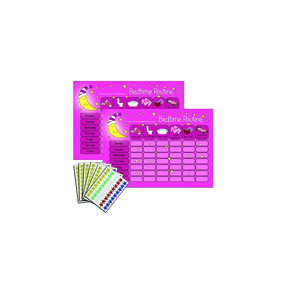 Childrens Bedtime Routine Chart Reward Chart for Sleep Training Twin