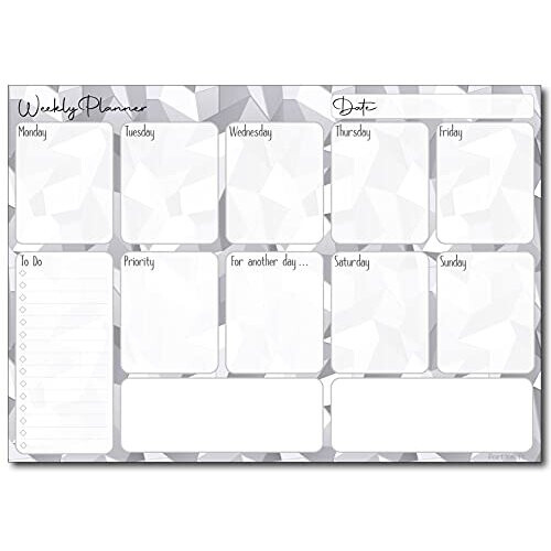 A4 Weekly Planner 50 Sheet Note Pad with Priority To Do List Doodle ...