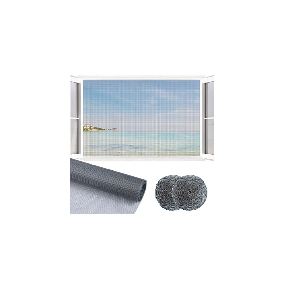 Window Screen Mesh 12 x 25 m Fiberglass Screen Mesh Adjustable DIY Insect Screen Window Cat Window Guard Cuttable Screens with SelfAdhesive Tape for