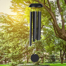 Large Wind Chimes Outdoor Victop Deep Tone 31 inches Memorial Wind Chim 5 Hollow Aluminum Tubes Pleasant Melody Classic Retro Decor Windchimes for