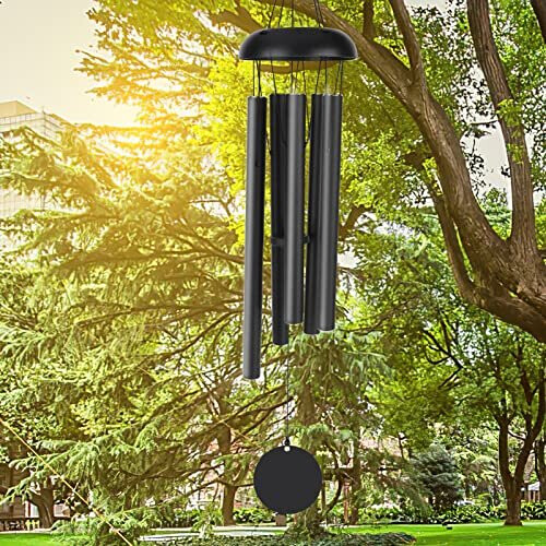 Large Wind Chimes Outdoor Victop Deep Tone 31 inches Memorial Wind Chim 5 Hollow Aluminum Tubes Pleasant Melody Classic Retro Decor Windchimes for