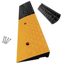 Rubber Kerb Ramp 100x25x10cm Heavy Duty Kerb Ramps Portable Threshold Ramps with 4 Expansion Bolts for Driveway Sidewalk Car Truck Bicycles Scooter cm