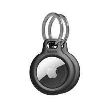 AirTag Case with Key Ring Secure Holder Protective Cover for Air Tag with Scratch Resistance Accessory 2pack Black