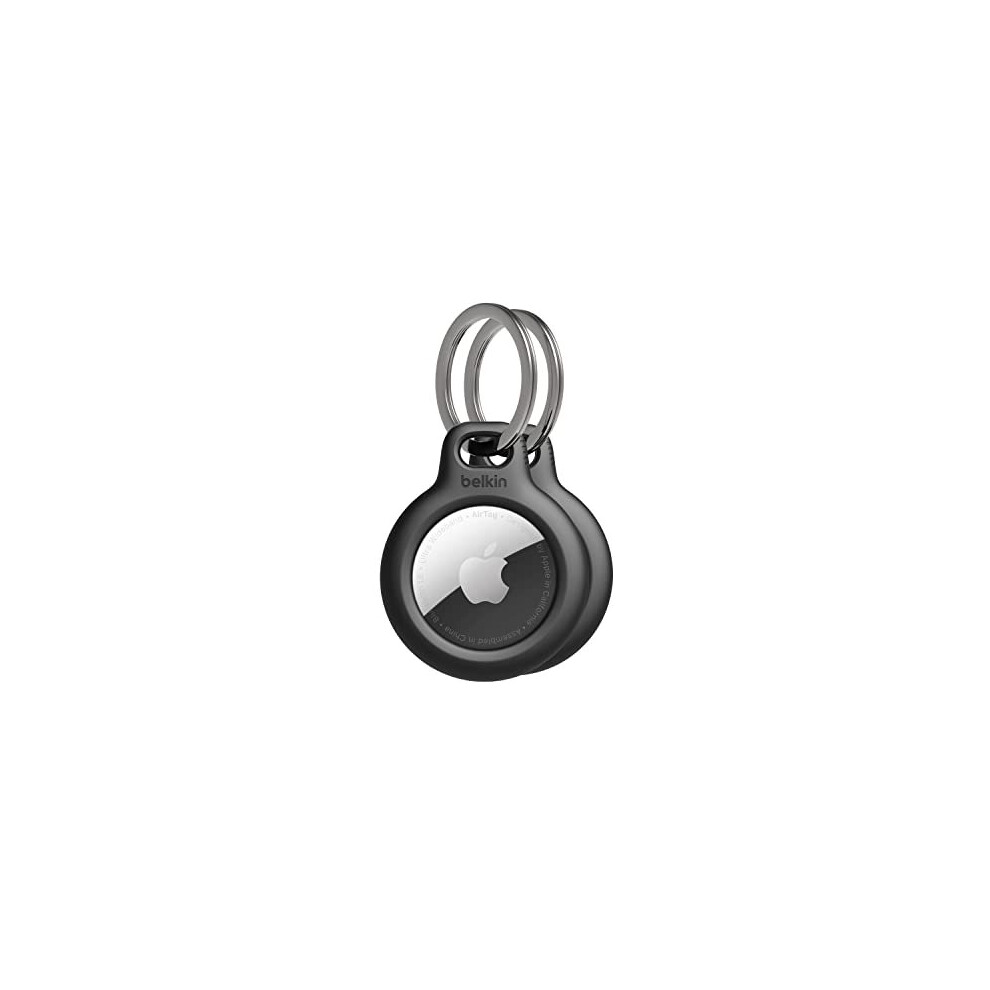 AirTag Case with Key Ring Secure Holder Protective Cover for Air Tag with Scratch Resistance Accessory 2pack Black