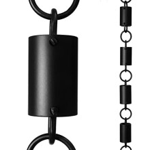 18108 Aluminum Cylinder Rain Chain 812 Feet Length Replacement Downspout for Gutters Black Powder Coated