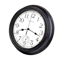 Outdoor Clock Waterproof with Thermometer RetroVintage Indoor Outdoor Wall Clocks for Garden Patio Pool Home12 Inch30 CM Bronze