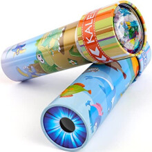 Classic Tin Kaleidoscopes 2 Pack Kids Educational Kaleidoscope Toy with Metal Body Birthday Gift for Boys and Girls Ocean Dino World