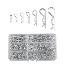 168 Pcs Cotter Pins R Clips Assorted KitGalvanized R Split Pins 7 Sizes M1M12M15M18M2M25M317252832405060mm For AutomotiveMarine Machinery Engine Bike