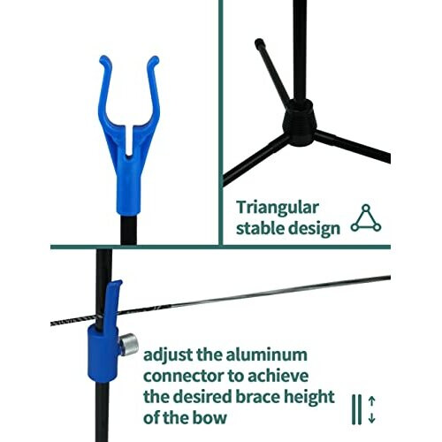 Archery Bow Stand Recurve Bow Compound Bow Stand Rack Holder 48cm Height BLUE 2
