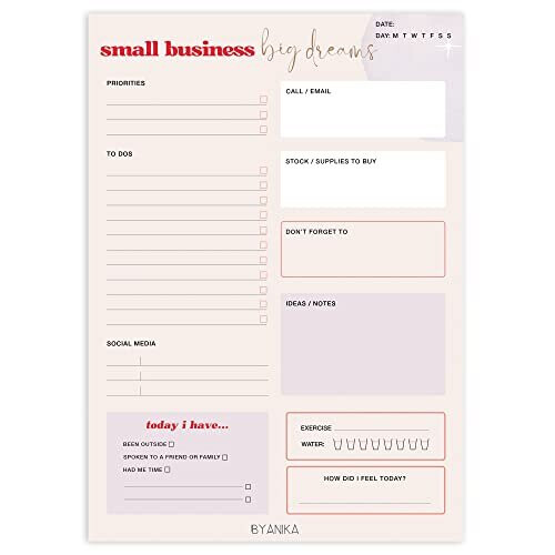 A5 Small Business Planner Notepad Daily Planner Pad Desk Pad Small ...