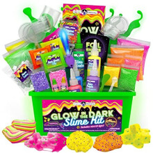 Neon Slime Kit Glow in The Dark Slime Kit for Girls 1012 to Make Crunchy Slime Glowing Slime Amazing Gift Idea for Kids