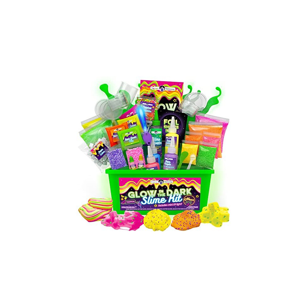 Original Stationery Neon Slime Kit Glow In The Slime Kit For Girls 1012 To Make Crunchy Slime Glowing Slime Amazing Gift Idea For Kids Dark