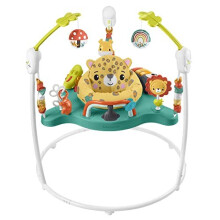 FisherPrice Jumperoo Baby Activity Center with Lights Sounds and Music Interactive Baby Bouncer Leaping Leopard HND47