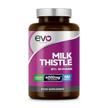 Milk Thistle Tablets High Strength 4000mg Supplement 180 Tablets 3Month Supply 80 Silymarin Vegan Liver Support Made in UK