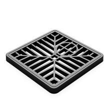 Square Drain Covers Outdoor Drainage Channel PVC Plastic Grid 150mm x 150mm 6 x 6 Black Outside Drain Cover