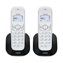 CS1501 2Handset DualCharging DECT Cordless Phone with Call Block Caller IDCall Waiting Handsfree Speakerphone Backlit Display and KeypadWhite