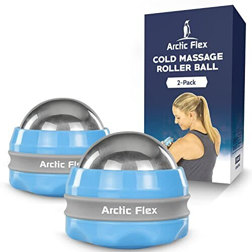 Cold Massage Ball Roller 2Pack Mini Cryo Massager Hand Ice Ball Sore Muscle Cold Therapy Deep Tissue Depuffer Pain Relief Jaw Eye Ice