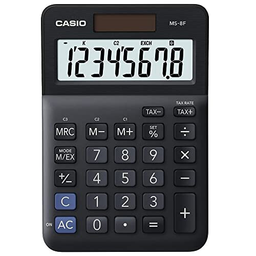 Casio MS8F Desk Calculator 8Digit Tax Currency