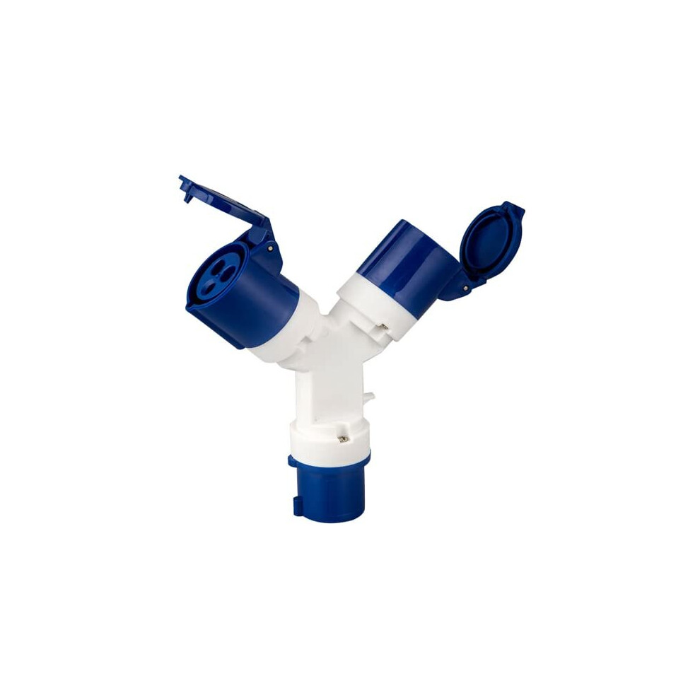 Caravan Hook Up Cable 16Amp Splitter 2 Way Electric Hook Up Splitter 16Amp Splitter Tents 16A Hookup Adapter Camping Caravan Electric Hook Up Cable 5054225650613
