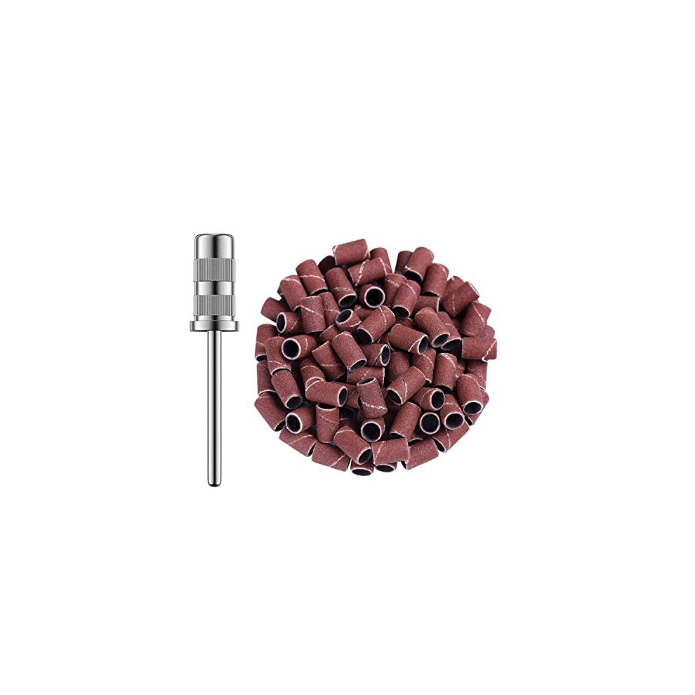 Melodysusie Sanding Bands For Nail Drill Mandrel Bits 100Pcs 180 Grit Nail Files For 332 Shank Inch Nail Drill Bits For Electric Nail Files Nail Drill