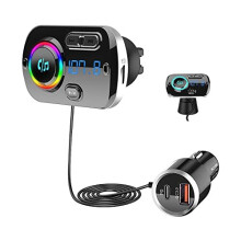 2023 Newest FM Transmitter Bluetooth 50 Car Radio Adapter HandsFree Car Kit PD30 20W Type C QC30 Fast Car Charger Support TF Card AUX Output