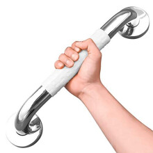Bath Safety Grab Rail White 12 Inch Stainless Steel AntiSlip Shower Handles for Elderly Grab Bar with Ridges for Towel Rail Disabled Injured