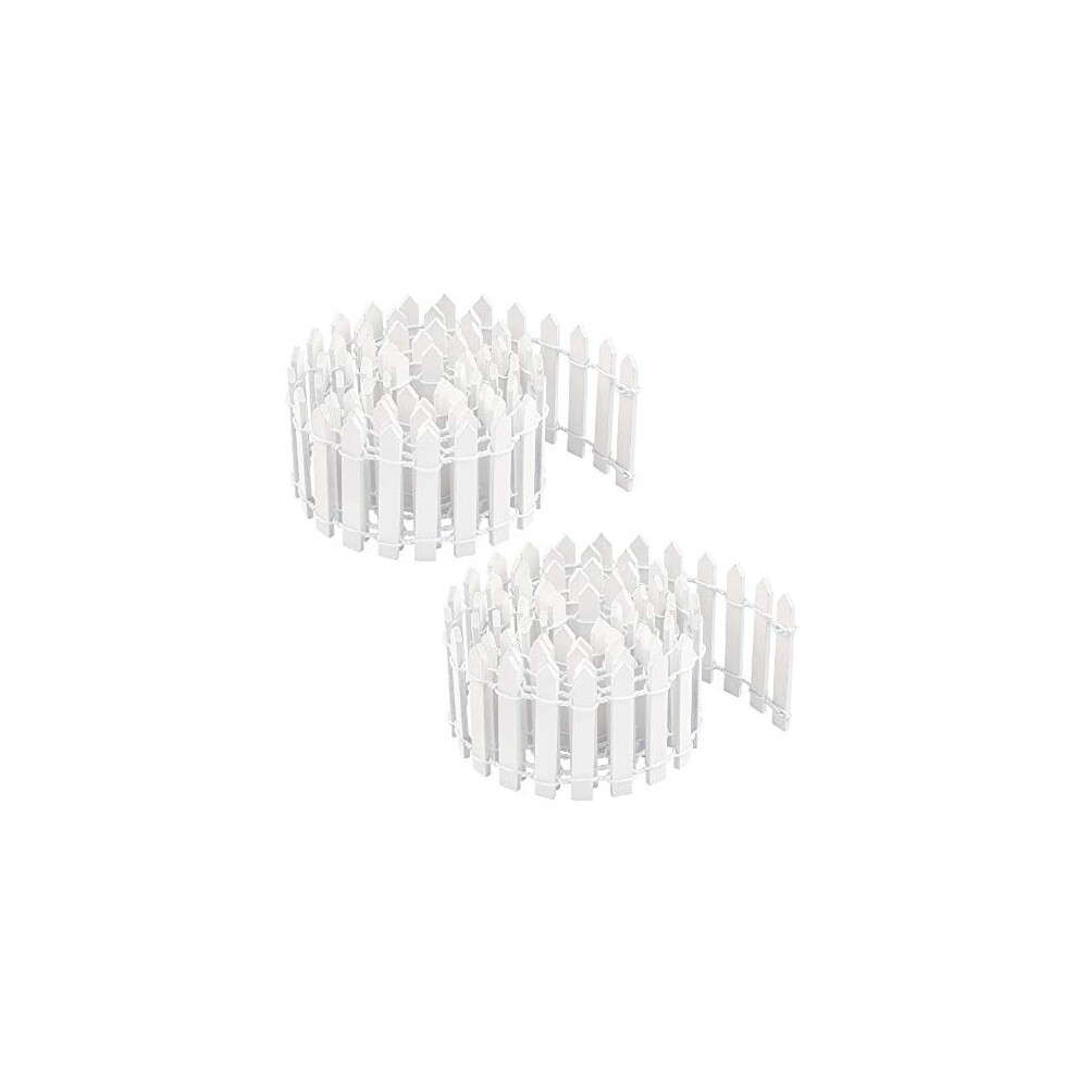 2-Pack Miniature Garden Fence - White Wooden Flexible Picket Fence, 90Cm X 5Cm Each, For Fairy Gardens, Dollhouses & Pots 718879690078
