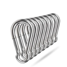 Spring Snap Hooks 304 Stainless Steel Metal Clip Heavy Duty Rope Connector Small Snap Clamp Key Chain Link Buckle for Hammock Swing Set