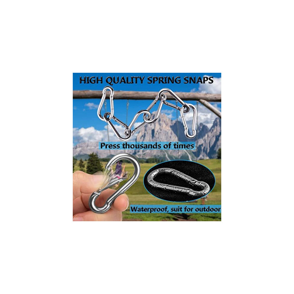 Spring Snap Hooks 304 Stainless Steel Metal Clip Heavy Duty Rope Connector Small  Snap Clamp Key Chain Link Buckle for Hammock Swing Set on OnBuy