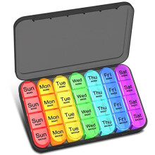 Pill Box 4 Times a Day Betife Weekly Pill Box Organisers 7 Day Tablet Organiser Daily Pill Dispenser 7 Day 4 Compartments Tablet Box for