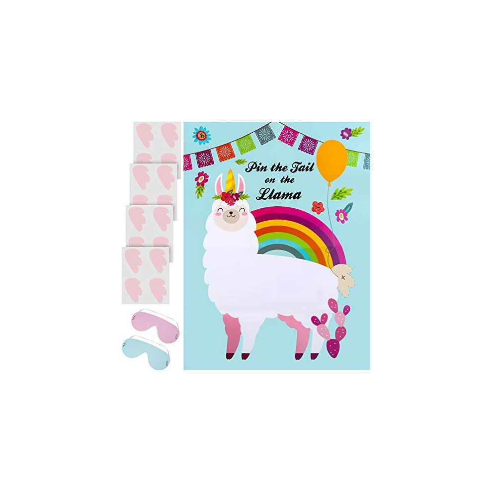 Pin The Tail on The Llama Game Llama Theme Party Supplies Llama Fiesta Baby Shower or Birthday Party Favors Large Llama Poster 24 x 16 Inch