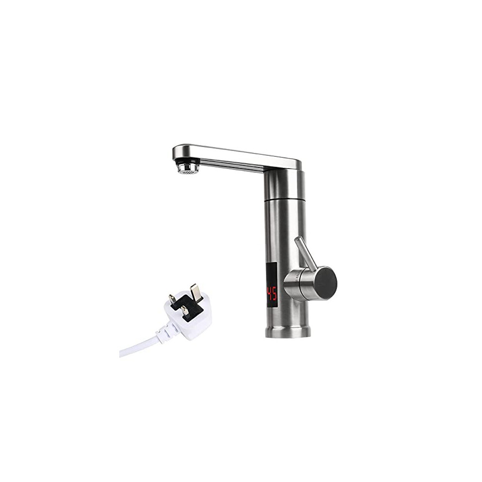 220v Instant Heating Faucet Tankless Quick Hot Tap with Led Digital Display 360 Swivel Stainless Steel Heating Tube Electric Hot Water