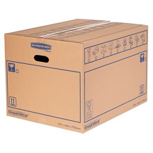 5 BANKERS BOX EXTRA LARGE Strong Moving Boxes 100L SmoothMove Cardboard Boxes Heavy Duty Double Wall Boxes for Moving House with Handles